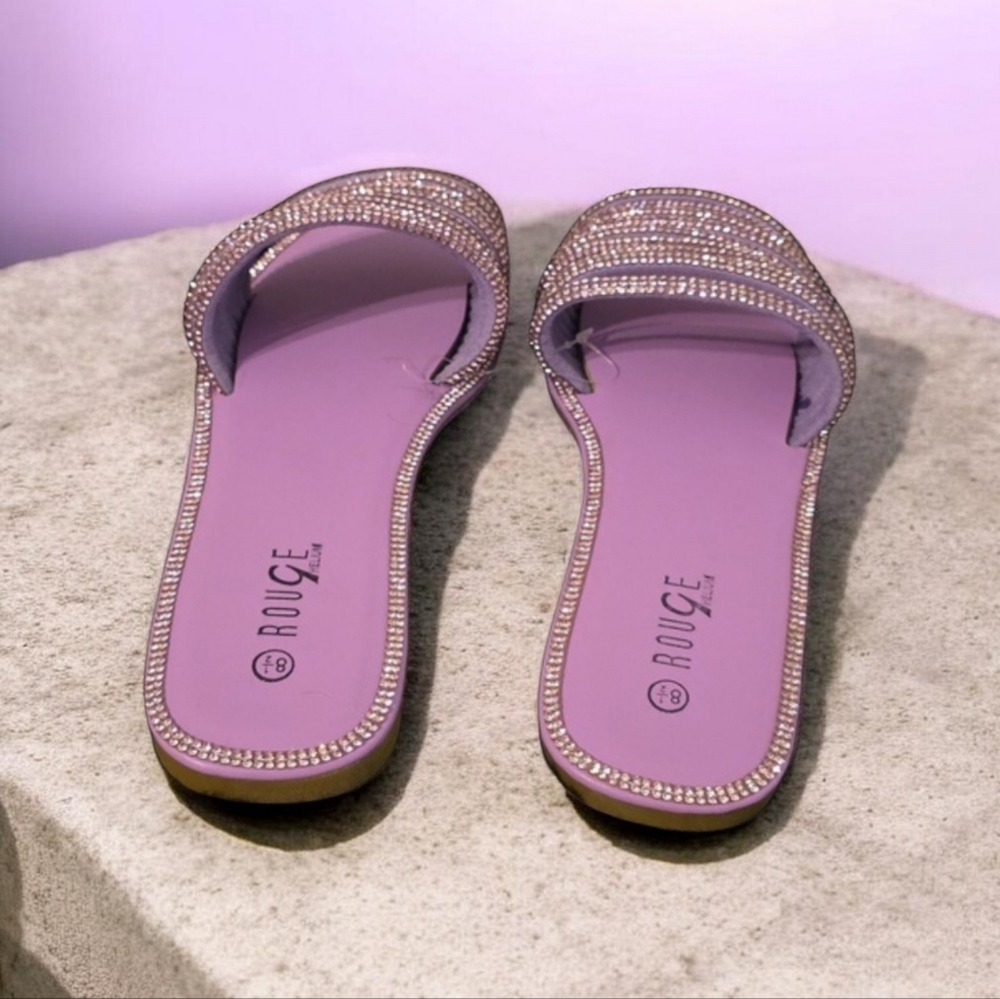 Rouge! Lavender Rhinestone Sandals - Picture 3 of 5